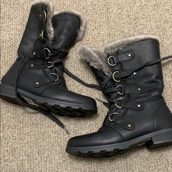 Sorel Emilie lace boots size 7.5 black - Picture 3 of 8